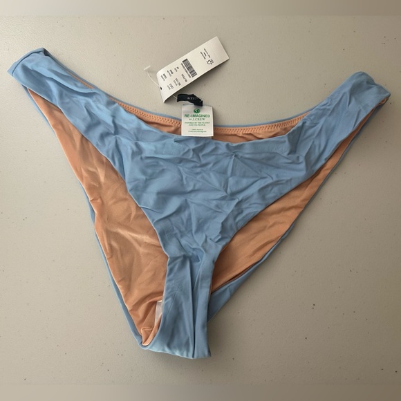 J.Crew Curved-Waist Cheeky Bikini Swim Bottom Size M Baby Blue - Picture 1 of 7